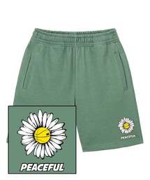 DAISY PEACEFUL LOGO スウェットハーフパンツ - ピグメントグリーン