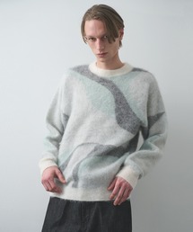 WRAPINKNOT（ラッピンノット）の「【WRAPINKNOT/ラッピンノット】別注 Mohair Jacquard Crew Neck Knit（ニット/セーター）」