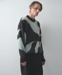 WRAPINKNOT（ラッピンノット）の「【WRAPINKNOT/ラッピンノット】別注 Mohair Jacquard Crew Neck Knit（ニット/セーター）」
