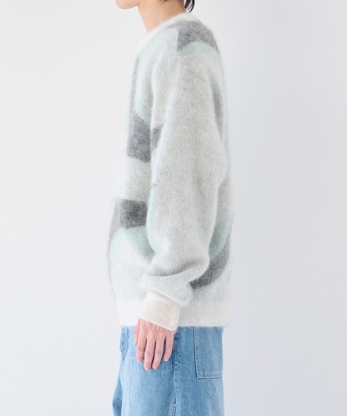 WRAPINKNOT(ラッピンノット)の「【WRAPINKNOT/ラッピンノット】別注 Mohair Jacquard Crew Neck Knit(ニット/セーター・メンズ・ホワイト/ブラック・2/3)」の8枚目の写真