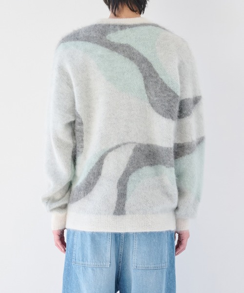 WRAPINKNOT(ラッピンノット)の「【WRAPINKNOT/ラッピンノット】別注 Mohair Jacquard Crew Neck Knit(ニット/セーター・メンズ・ホワイト/ブラック・2/3)」の9枚目の写真