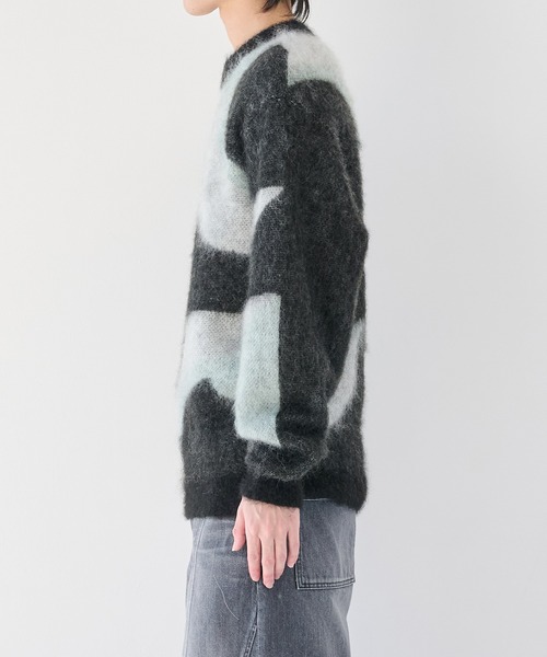 WRAPINKNOT(ラッピンノット)の「【WRAPINKNOT/ラッピンノット】別注 Mohair Jacquard Crew Neck Knit(ニット/セーター・メンズ・ホワイト/ブラック・2/3)」の12枚目の写真
