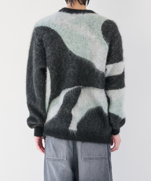 WRAPINKNOT(ラッピンノット)の「【WRAPINKNOT/ラッピンノット】別注 Mohair Jacquard Crew Neck Knit(ニット/セーター・メンズ・ホワイト/ブラック・2/3)」の13枚目の写真