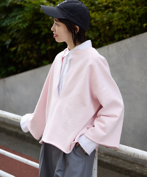 SLOBE IENA（スローブイエナ）の「裏毛スキッパープルオーバー（スウェット・レディース・ピンク系その他/グレー/ベージュ・FREE）」の3枚目の写真