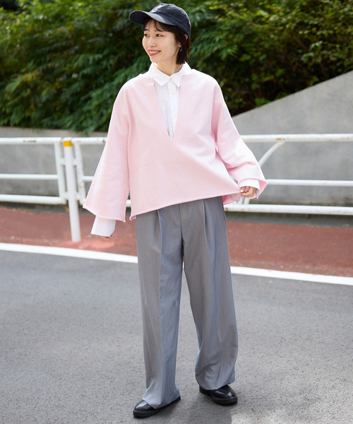 SLOBE IENA（スローブイエナ）の「裏毛スキッパープルオーバー（スウェット・レディース・ピンク系その他/グレー/ベージュ・FREE）」の14枚目の写真