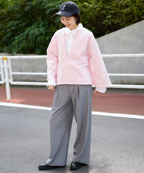 SLOBE IENA（スローブイエナ）の「裏毛スキッパープルオーバー（スウェット・レディース・ピンク系その他/グレー/ベージュ・FREE）」の15枚目の写真