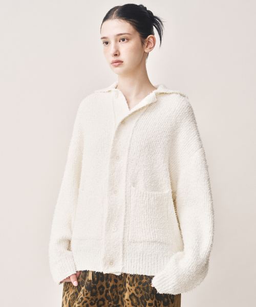 NICK&NICOLE(ニックアンドニコール)の「BOUCLE COLLAR KNIT CARDIGAN_CREAM(カーディガン/ボレロ・レディース・その他・FREE)」の3枚目の写真