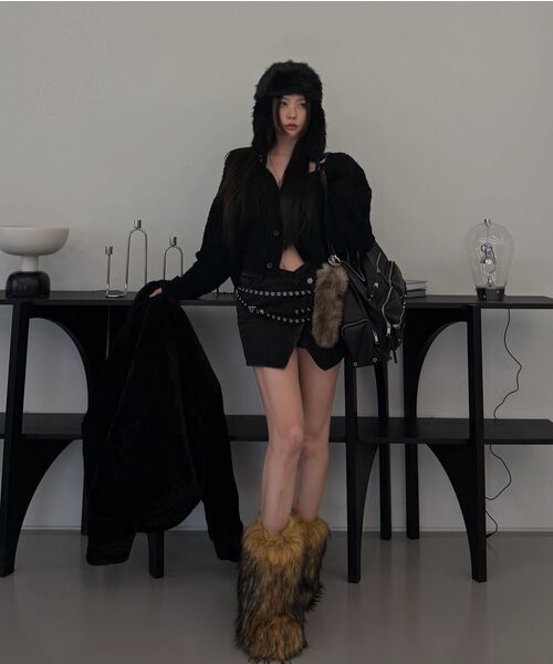 NICK&NICOLE(ニックアンドニコール)の「BOUCLE COLLAR KNIT CARDIGAN_CREAM(カーディガン/ボレロ・レディース・その他・FREE)」の2枚目の写真