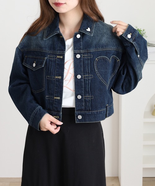 EGLANTINE ハートモチーフデニムジャケット Gジャン