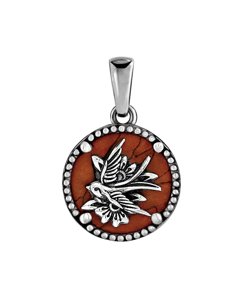 Oldschool Frame Symbol Pendant -swallow