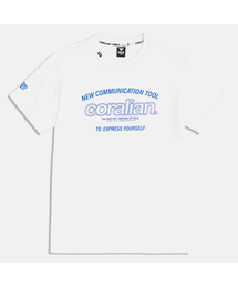 ランオフビッグロゴ半袖コットンTシャツホワイト