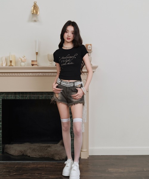 セール】fringe denim short pants（デニムパンツ）｜andwang