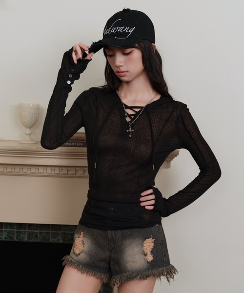 セール】fringe denim short pants（デニムパンツ）｜andwang