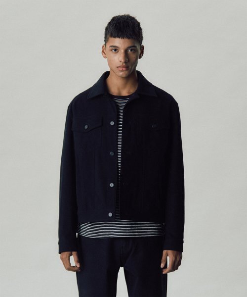 LAB12(ラボ12)の「22F/W シャモアスエードトラッカージャケット (ブラック)(デニムジャケット・メンズ・その他・SMALL)」の1枚目の写真