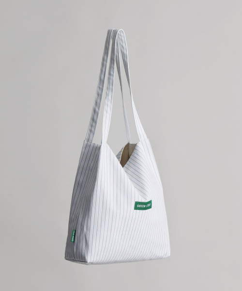 GREEN STUFF(グリーンスタッフ)の「boxy bag 53 - cotton stripe white(ショルダーバッグ・レディース・その他・FREE)」の1枚目の写真