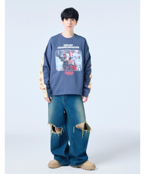 Little sunny bite（リトルサニーバイト）の「【Little sunny bite】stranger things x little sunny bite graphic sweat top（スウェット・レディース・ブラック/ネイビー/ホワイト・MEDIUM/SMALL）」の17枚目の写真