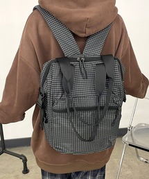 チェック柄リュックサック