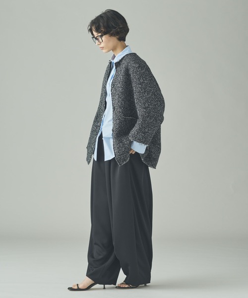 Curensology(カレンソロジー)の「Curensology(カレンソロジー)/<C.S.G>ネップツィードジャケット(ノーカラージャケット・レディース・ブラック・FREE)」の7枚目の写真