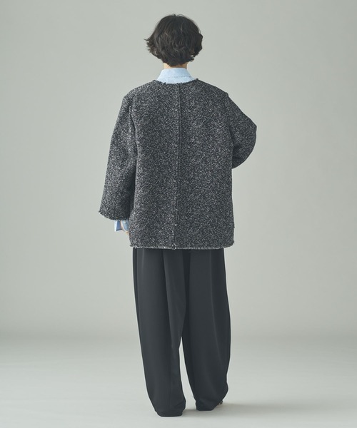 Curensology(カレンソロジー)の「Curensology(カレンソロジー)/<C.S.G>ネップツィードジャケット(ノーカラージャケット・レディース・ブラック・FREE)」の8枚目の写真