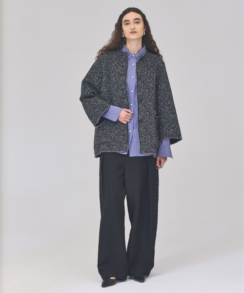 Curensology(カレンソロジー)の「Curensology(カレンソロジー)/<C.S.G>ネップツィードジャケット(ノーカラージャケット・レディース・ブラック・FREE)」の12枚目の写真