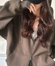 Java（ジャバ）の「《JaVaジャバコラボ》シルエットアレンジ自在♪毎日使いに頼れる一枚◎ダブルジップ裏起毛オーバーサイズパーカー（パーカー）」