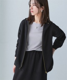 nissen | なめらかポンチ素材　ジップアップパーカー＜大きいサイズ有＞(パーカー)