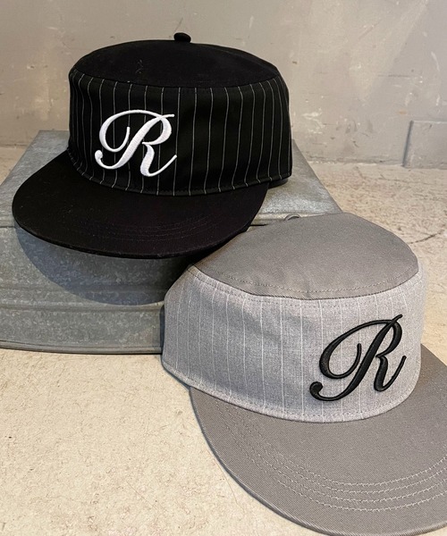 SPINNS(スピンズ)の「ピルボックスキャップ/ピンストライプ/ワンポイント刺繍ロゴ/ユニセックス(キャップ・メンズ・ブラック/グレー・ONESIZE)」の9枚目の写真