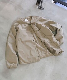 coen（コーエン）の「ウィンドブロックノーカラーカーデ【撥水、防風、抗菌防臭（中綿）】（その他アウター）」