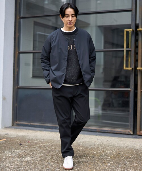 coen（コーエン）の「ウィンドブロックノーカラーカーデ【撥水、防風、抗菌防臭（中綿）】（その他アウター・メンズ・ブラック/ベージュ/ダークグレー・S/M/L/XL）」の6枚目の写真