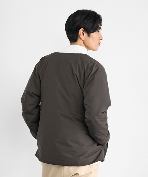 coen（コーエン）の「ウィンドブロックノーカラーカーデ【撥水、防風、抗菌防臭（中綿）】（その他アウター・メンズ・ブラック/ベージュ/ダークグレー・S/M/L/XL）」の9枚目の写真