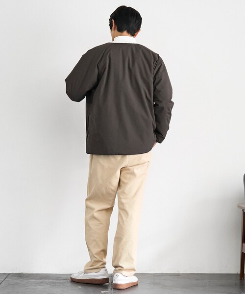 coen（コーエン）の「ウィンドブロックノーカラーカーデ【撥水、防風、抗菌防臭（中綿）】（その他アウター・メンズ・ブラック/ベージュ/ダークグレー・S/M/L/XL）」の12枚目の写真