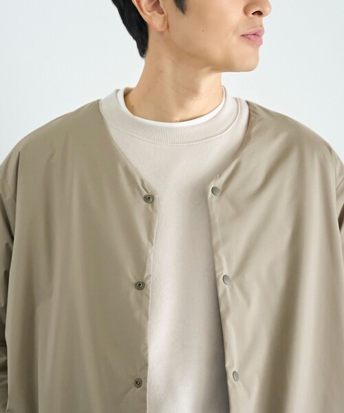 coen（コーエン）の「ウィンドブロックノーカラーカーデ【撥水、防風、抗菌防臭（中綿）】（その他アウター・メンズ・ブラック/ベージュ/ダークグレー・S/M/L/XL）」の17枚目の写真