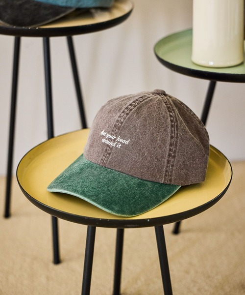 GLOBAL WORK（グローバルワーク）の「バイカラーピグメントキャップ/632274（キャップ・メンズ・ダークブラウン/ブルー/ブラック・FREE）」の4枚目の写真