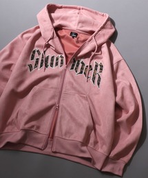 SITRY（シトリー）の「Leopard Logo Fake Suede Sweat Zip Hoodie/レオパードロゴ グランジ オーバーサイズ ダブルジップ フェイクスエード フルジップパーカー フーディー パーカー スウェット レディース メンズ（パーカー）」