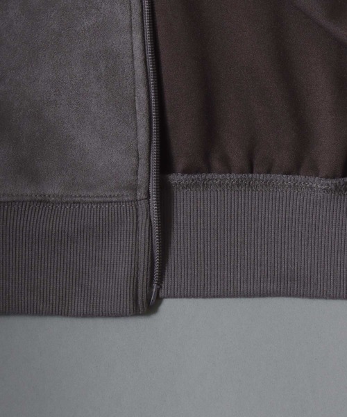 SITRY（シトリー）の「Leopard Logo Fake Suede Sweat Zip Hoodie/レオパードロゴ グランジ オーバーサイズ ダブルジップ フェイクスエード フルジップパーカー フーディー パーカー スウェット レディース メンズ（パーカー・メンズ・チャコール/ネイビー/ピンク・M/L）」の9枚目の写真