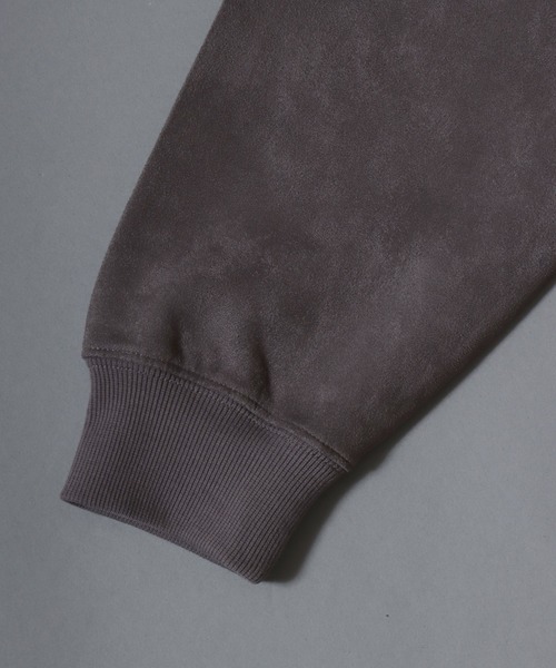 SITRY（シトリー）の「Leopard Logo Fake Suede Sweat Zip Hoodie/レオパードロゴ グランジ オーバーサイズ ダブルジップ フェイクスエード フルジップパーカー フーディー パーカー スウェット レディース メンズ（パーカー・メンズ・チャコール/ネイビー/ピンク・M/L）」の8枚目の写真