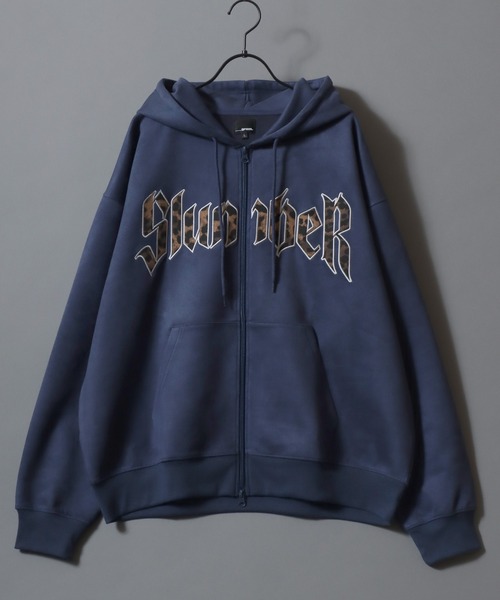 SITRY（シトリー）の「Leopard Logo Fake Suede Sweat Zip Hoodie/レオパードロゴ グランジ オーバーサイズ ダブルジップ フェイクスエード フルジップパーカー フーディー パーカー スウェット レディース メンズ（パーカー・メンズ・チャコール/ネイビー/ピンク・M/L）」の5枚目の写真