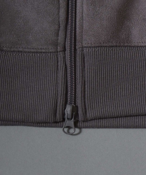 SITRY（シトリー）の「Leopard Logo Fake Suede Sweat Zip Hoodie/レオパードロゴ グランジ オーバーサイズ ダブルジップ フェイクスエード フルジップパーカー フーディー パーカー スウェット レディース メンズ（パーカー・メンズ・チャコール/ネイビー/ピンク・M/L）」の14枚目の写真