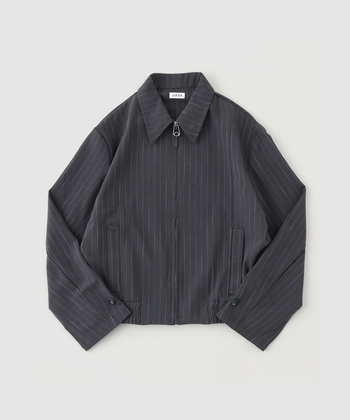 JieDa グレー ニット ジャケット ジップアップ ゴルフ用 JIEDA / ジエダ STRIPE ZIP JACKET（ブルゾン）｜Jieda（ジエダ）の