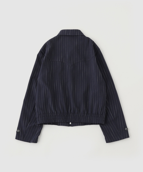 JIEDA(ジエダ)の「JIEDA / ジエダ STRIPE ZIP JACKET(ブルゾン・メンズ・グレー/ネイビー・1/2)」の3枚目の写真