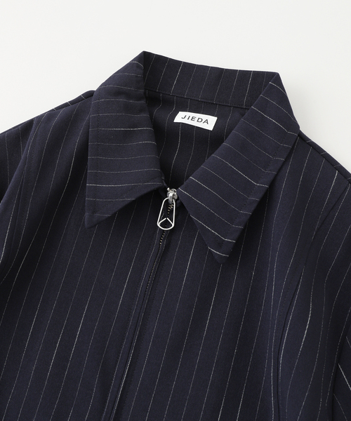 JIEDA(ジエダ)の「JIEDA / ジエダ STRIPE ZIP JACKET(ブルゾン・メンズ・グレー/ネイビー・1/2)」の4枚目の写真