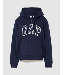 リラックスフィット GAPロゴ ジップアップパーカー