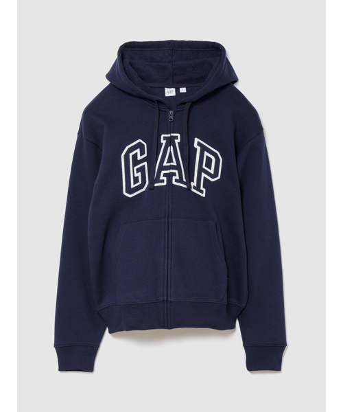 GAP(ギャップ)の「リラックスフィット GAPロゴ ジップアップパーカー(パーカー・レディース・ベージュ/ブラウン/ブラック/ネイビー/ブラウン系その他/ライトグレー・M/S/XL/XXS/L/XS)」の6枚目の写真