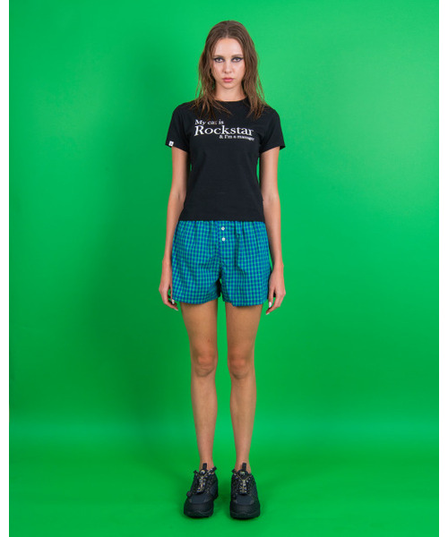 JOEGUSH（ジョーガッシュ）の「My cat is Rockstar (CROP VER.) (Black)（Tシャツ/カットソー・レディース・その他・ONE SIZE）」の2枚目の写真