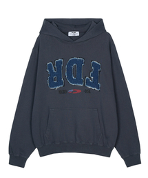 FDR（エフディーアール）の「Washing Applique USA Micro Disk Hoodie Slate Gray（パーカー）」