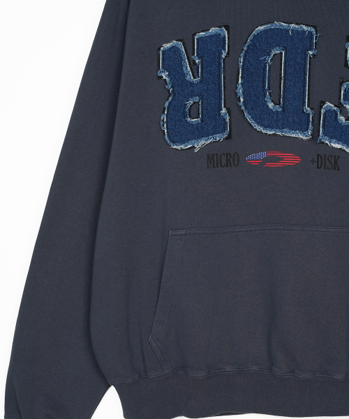 FDR（エフディーアール）の「Washing Applique USA Micro Disk Hoodie Slate Gray（パーカー・メンズ・その他・S/M/L）」の5枚目の写真
