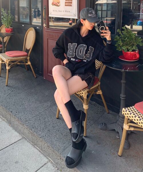 FDR（エフディーアール）の「Washing Applique USA Micro Disk Hoodie Slate Gray（パーカー・メンズ・その他・S/M/L）」の7枚目の写真