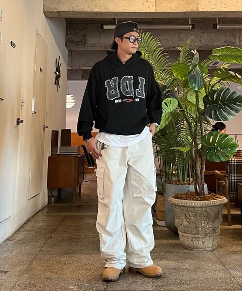 FDR（エフディーアール）の「Washing Applique USA Micro Disk Hoodie Slate Gray（パーカー・メンズ・その他・S/M/L）」の8枚目の写真