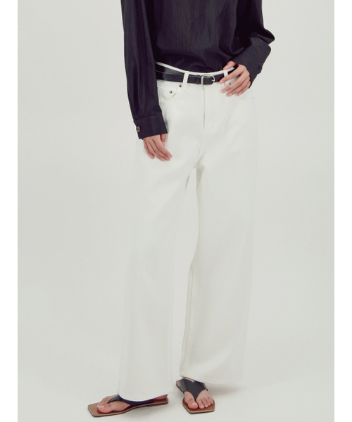ACUD(アクド)の「Soft Structure Denim _White(デニムパンツ・レディース・ホワイト・S/M)」の2枚目の写真