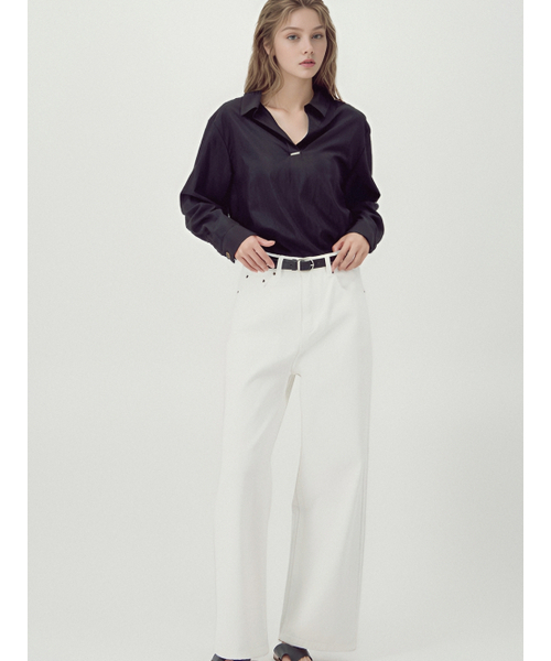 ACUD(アクド)の「Soft Structure Denim _White(デニムパンツ・レディース・ホワイト・S/M)」の4枚目の写真